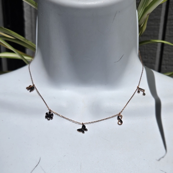 HOST PICK! 🎈🎉 Onyx Sterling & Rosegold Favorite Things Charm Necklace 16" - Picture 4 of 9